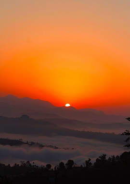Sunrise Over Mountains
