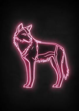Neon Wolf Outline