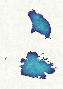 Antigua and Barbuda watercolor map