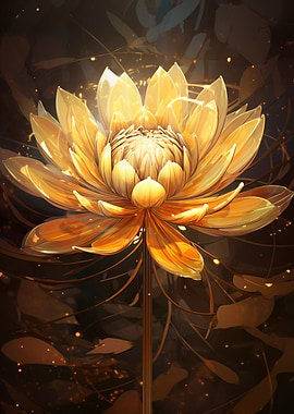 Golden Lotus Flower