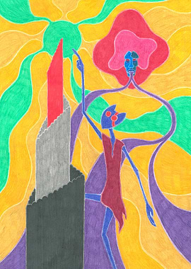 Abstract Figure with Tower