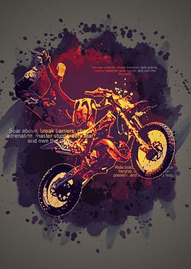Motocross Rider Watercolor