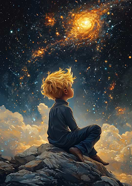 Boy Gazing at Stars