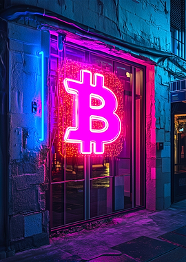 Bitcoin Neon Symbol