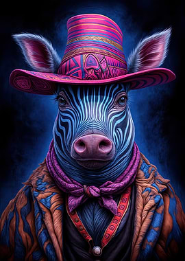 Neon Zebra Cowboy