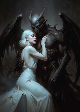 Demon and Angel Embrace