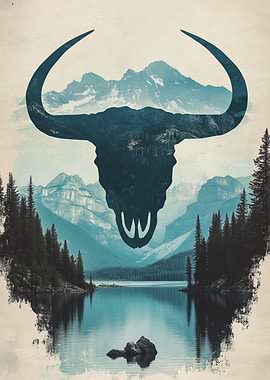 Mountain Bull Skull