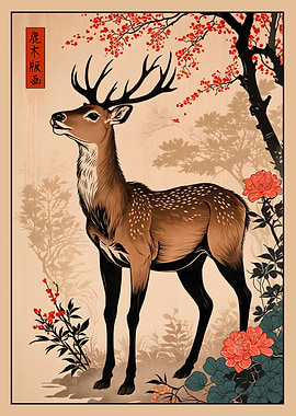 Japanese Deer Vintage