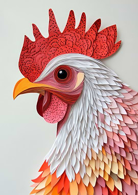 Paper Rooster Art