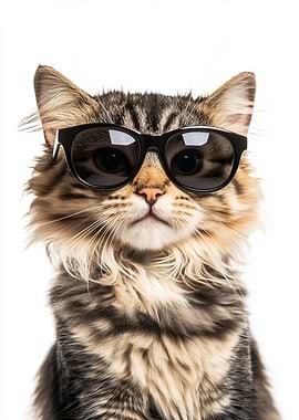 Cool American Curl Cat in Sunglasses