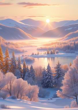 Winter Sunrise Landscape