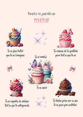 Poster d'affirmations positives avec Cupcakes