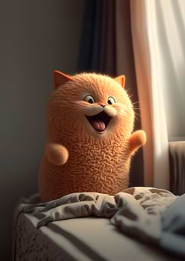 Happy Fluffy Cute Cat