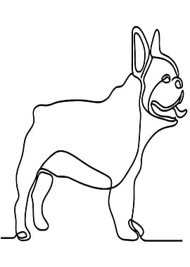 French Bulldog Line Art