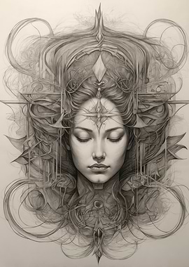 Woman in Geometric Frame