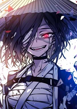 Anime Girl with Red Eye