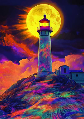 LighthouseFull Moon