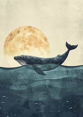 Whale Under the Moon