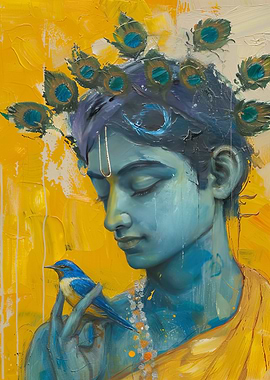 Krishna with Peacock Feathers