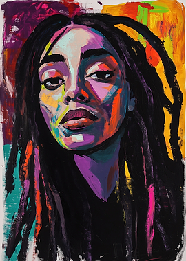 Colorful Portrait with Dreadlocks