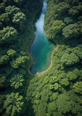River in Lush Forest