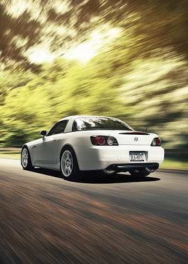 White Honda S2000 on Road