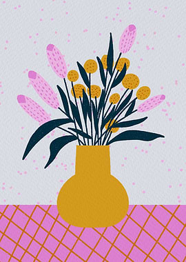 Floral Illustration in Vase