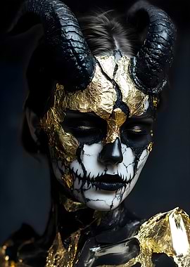 Gold Skull Makeup