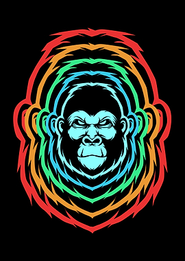 Retro Gorilla Face