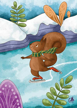 Squirrel Ice Skating