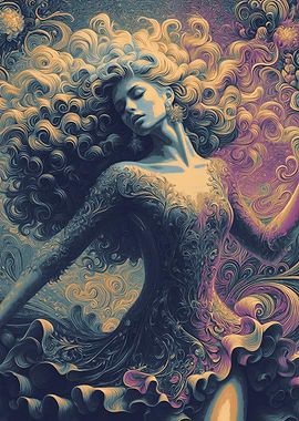 Woman with Flowing Hair