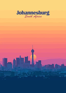 Johannesburg Skyline Sunset
