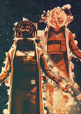 Astronaut with Earth Head