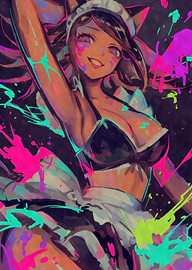 Maid Cat Girl Paint Splatter