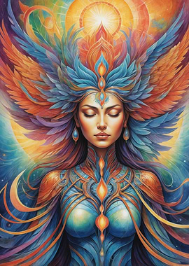 Mystical Woman with Wings