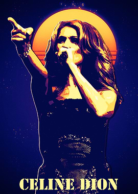 Celine Dion Retro Poster