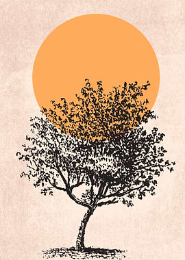 Tree and Sun Illustration