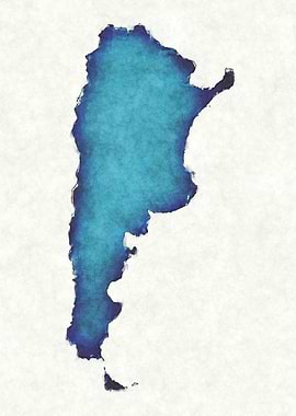 Argentina watercolor map