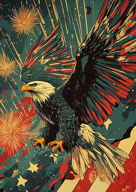 Patriotic Bald Eagle