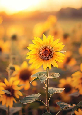 Sunflower Field Sunset