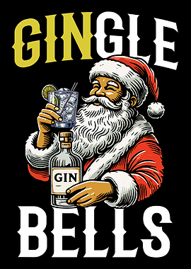 Funny Santa Gingle Bells Gin Lover Christmas