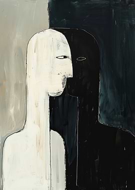 Abstract Portrait in Black and White