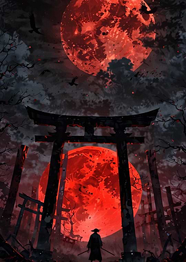 Samurai Under Blood Moon