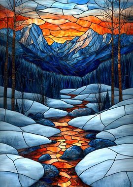 Stained Glass Mountain Stream