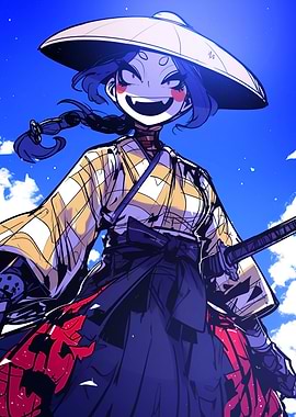 Smiling Samurai Girl