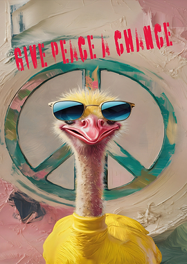 Ostrich Peace Sign