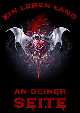 Gothic Rose Wings Design