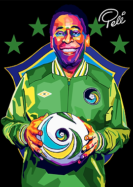 Pele Wpap Pop Art Portrait