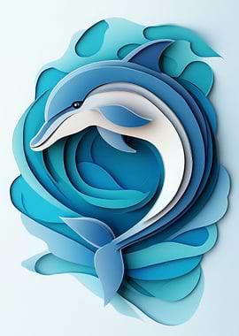 Papercut Dolphin