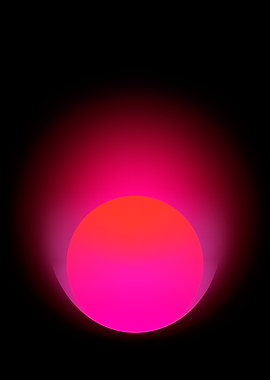Neon Embrace — Pink and Orange Gradient Circle